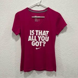 Nike Dri-Fit fuchsia dark pink short sleeve tee shirt Slim fit small